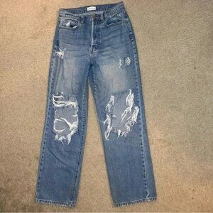 Cello Thrashed Distressed Baggy Relaxed Fit Jeans Size 5